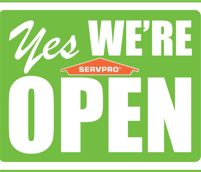 "Yes, we're open" graphic.